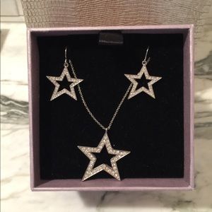 Star faux diamond 16” necklace and earring set